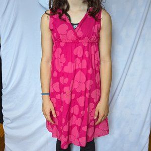 Juvenile Girls Old Navy Pink Heart Dress Size Large